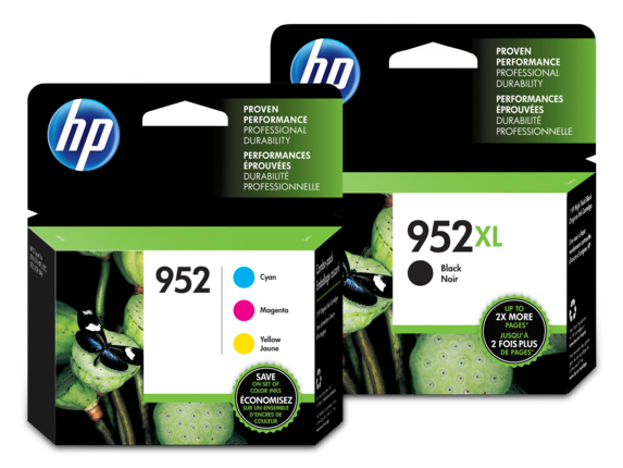 , HP 952XL/952 High Yield Black and Standard Color Ink Cartridge Bundle
